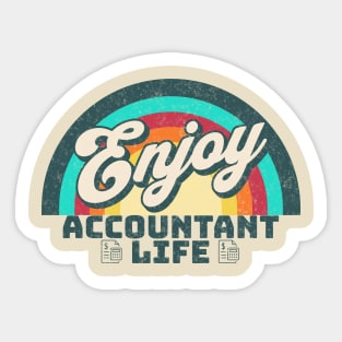 Vintage Enjoy Accountant Life Rainbow Gift Sticker